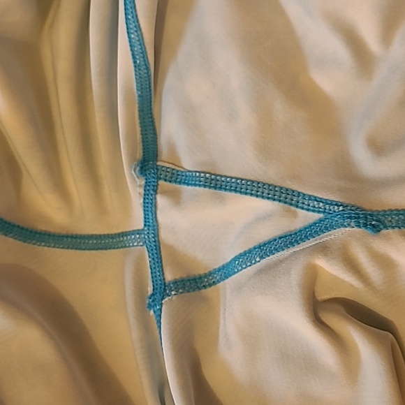 ACX LEGGINGS, workout, gym, active wear, blue on white, high waisted, LG, - Picture 7 of 7